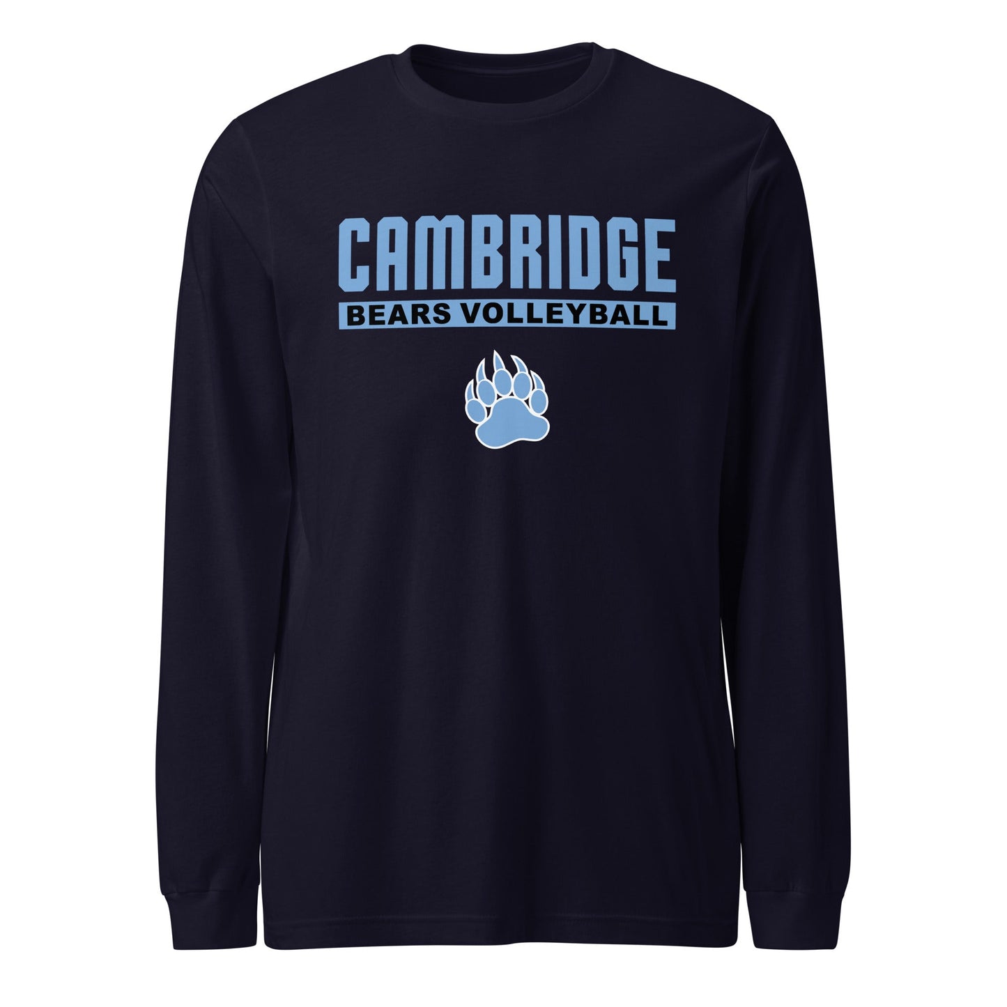 Performance | Long Sleeve Tee | Cambridge Volleyball | Script Paw Logo