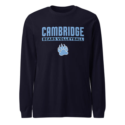 Performance | Long Sleeve Tee | Cambridge Volleyball | Script Paw Logo