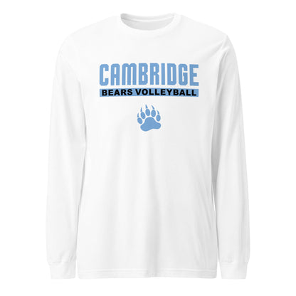 Performance | Long Sleeve Tee | Cambridge Volleyball | Script Paw Logo