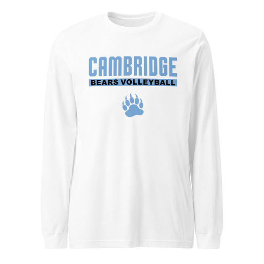 Performance | Long Sleeve Tee | Cambridge Volleyball | Script Paw Logo