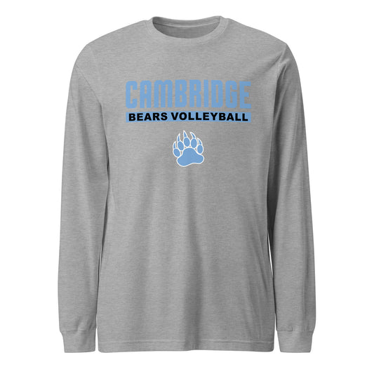 Performance | Long Sleeve Tee | Cambridge Volleyball | Script Paw Logo