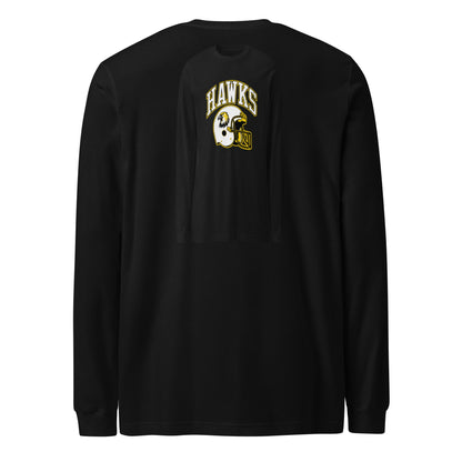 Performance | Long Sleeve Tee | Cardinal Ohara Hawks | Football Helmet Logo