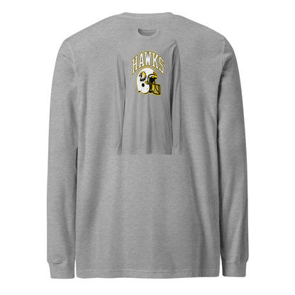 Performance | Long Sleeve Tee | Cardinal Ohara Hawks | Football Helmet Logo