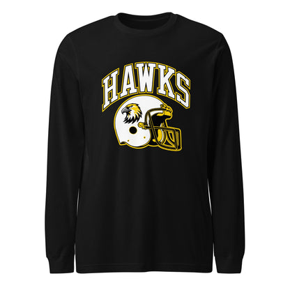 Performance | Long Sleeve Tee | Cardinal Ohara Hawks | Football Helmet Logo