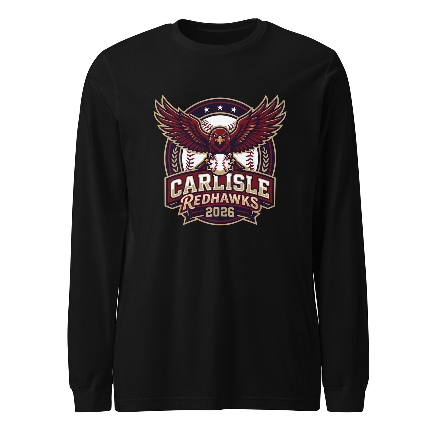 Performance | Long Sleeve Tee | Carlisle Redhawks | Emblem Logo