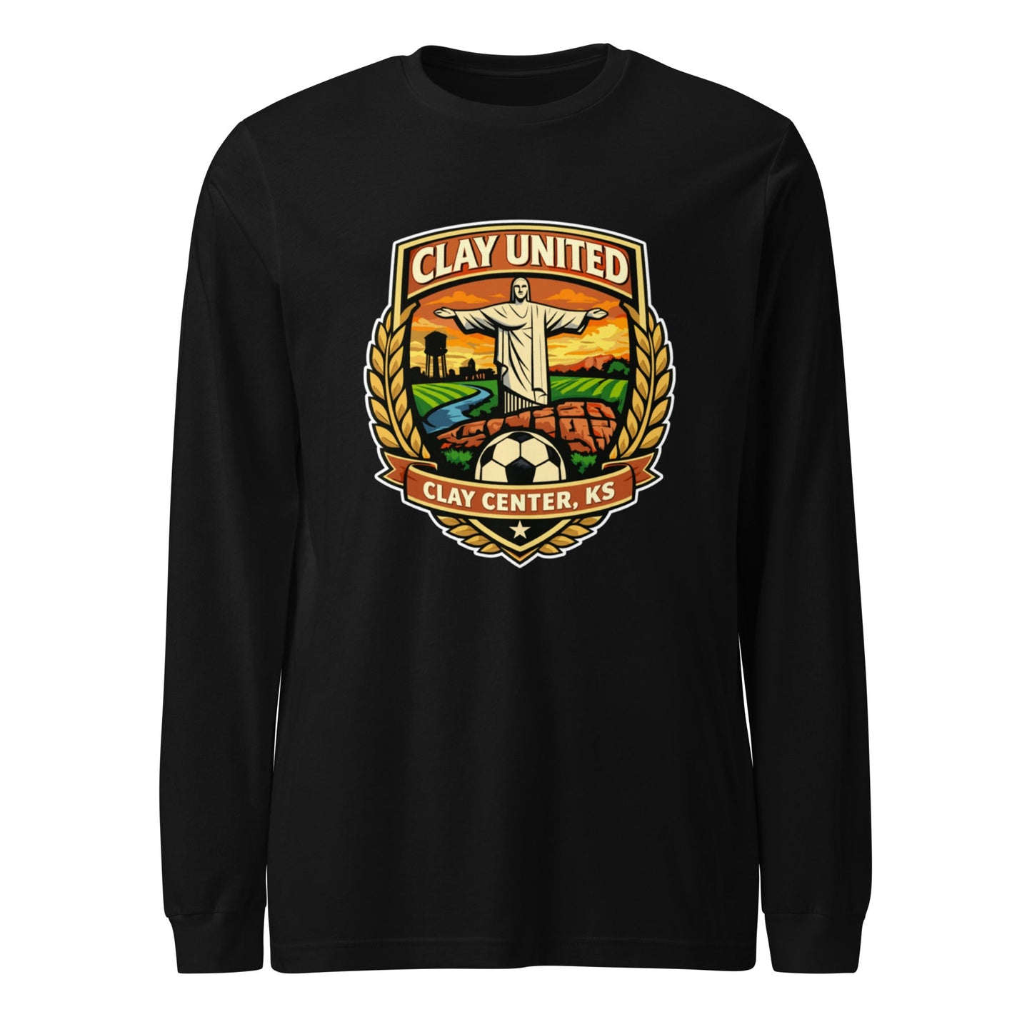 Performance | Long Sleeve Tee | Clay United | Crest Logo