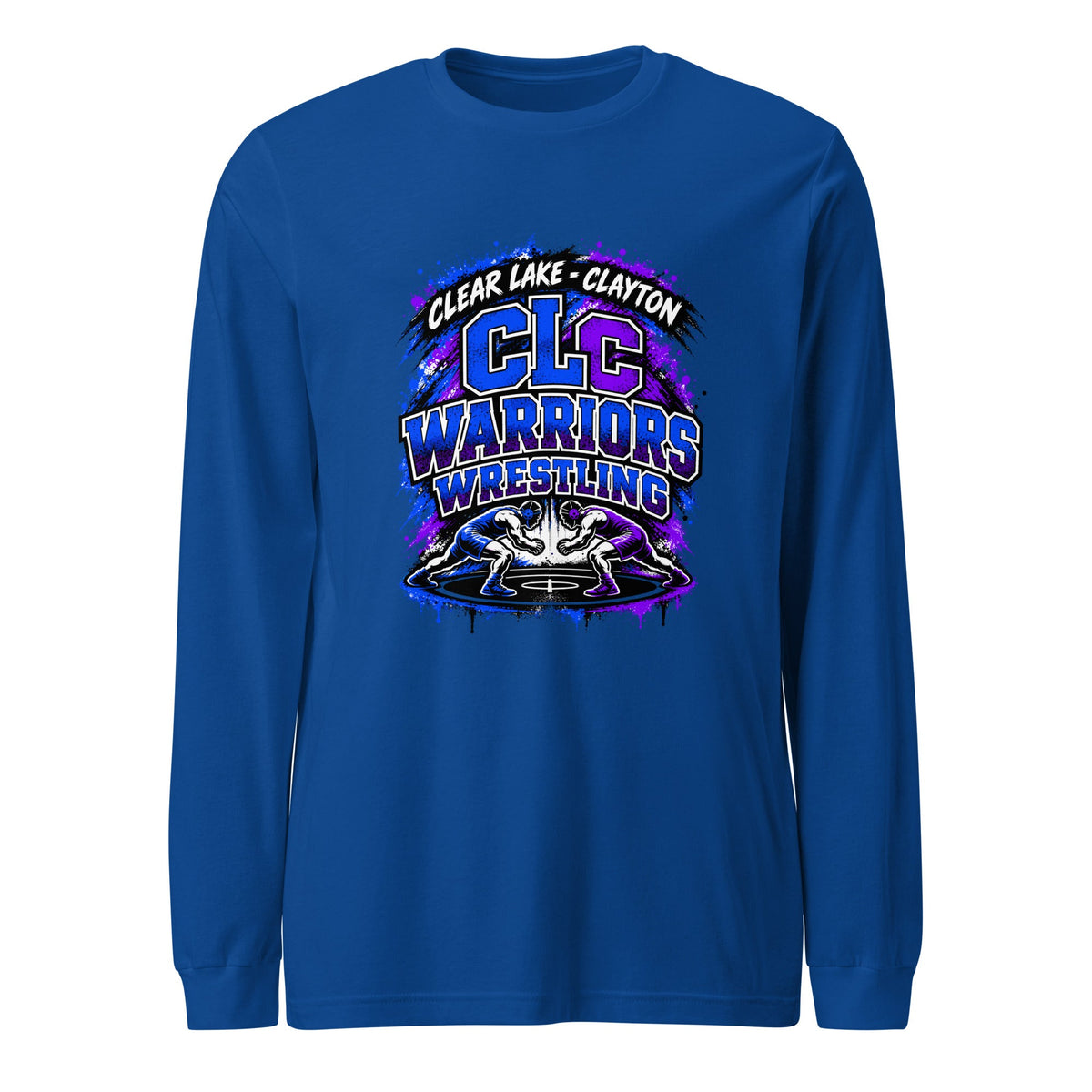 Performance | Long Sleeve Tee | Clear Lake - Clayton Wrestling | Apex Logo