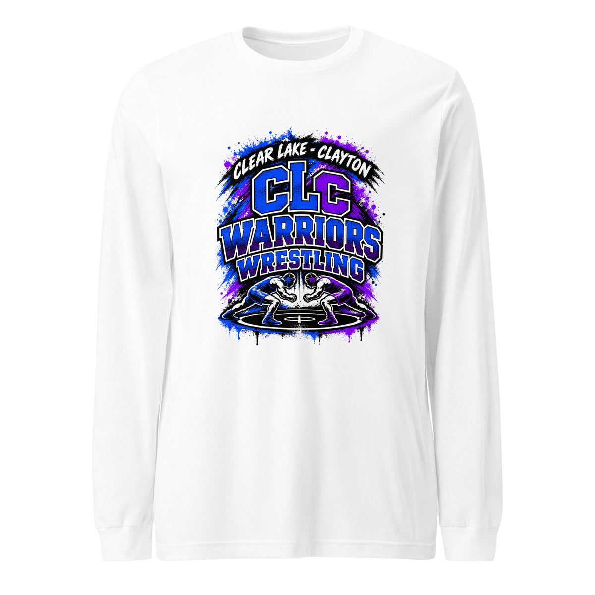 Performance | Long Sleeve Tee | Clear Lake - Clayton Wrestling | Apex Logo