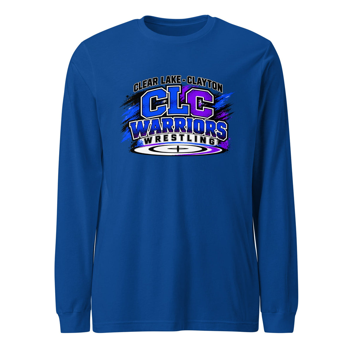 Performance | Long Sleeve Tee | Clear Lake - Clayton Wrestling | Vanguard Logo