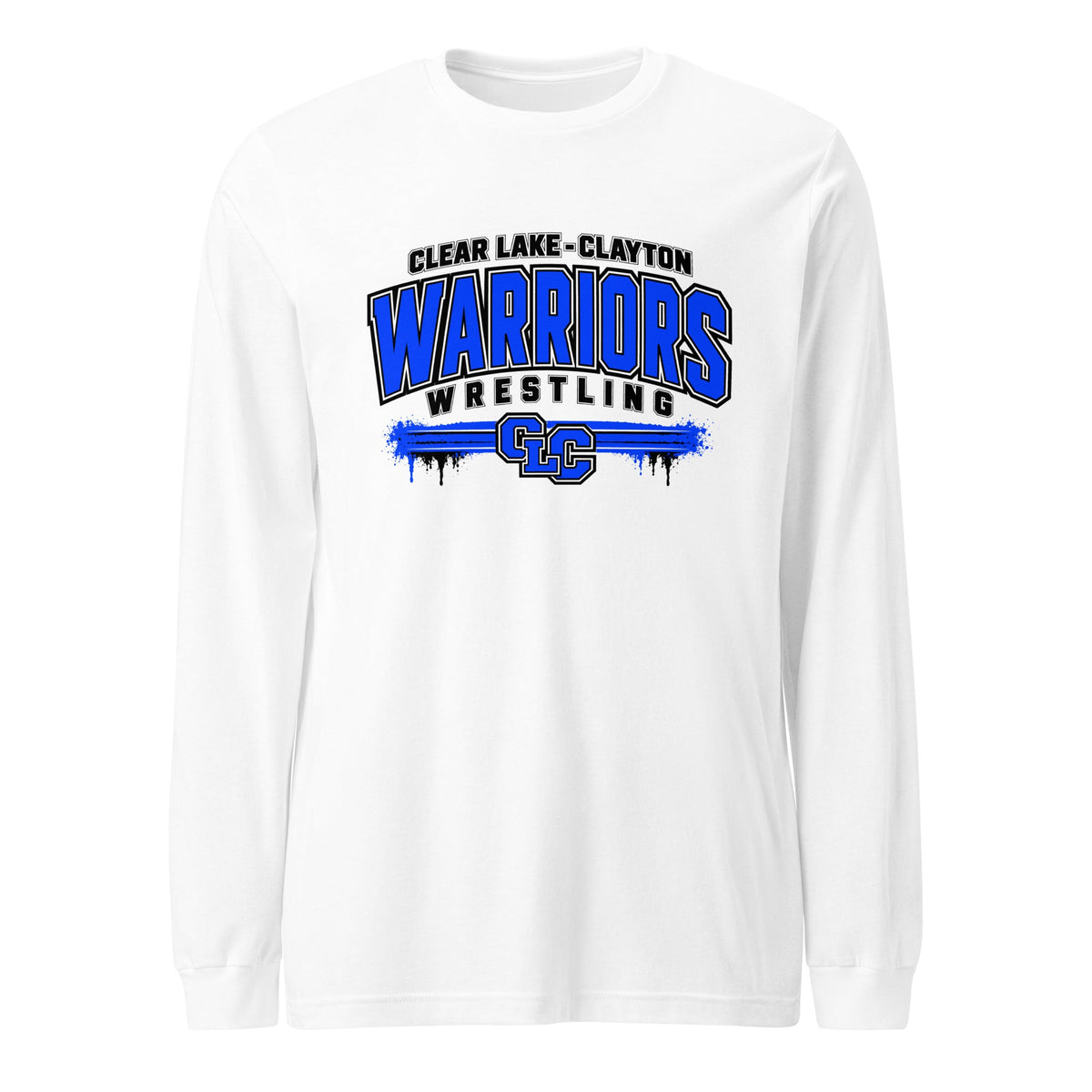 Performance | Long Sleeve Tee | Clear Lake - Clayton Wrestling | Warrior Crest Logo