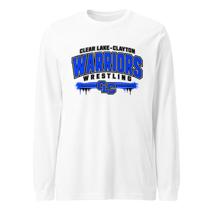 Performance | Long Sleeve Tee | Clear Lake - Clayton Wrestling | Warrior Crest Logo