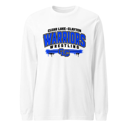 Performance | Long Sleeve Tee | Clear Lake - Clayton Wrestling | Warrior Crest Logo
