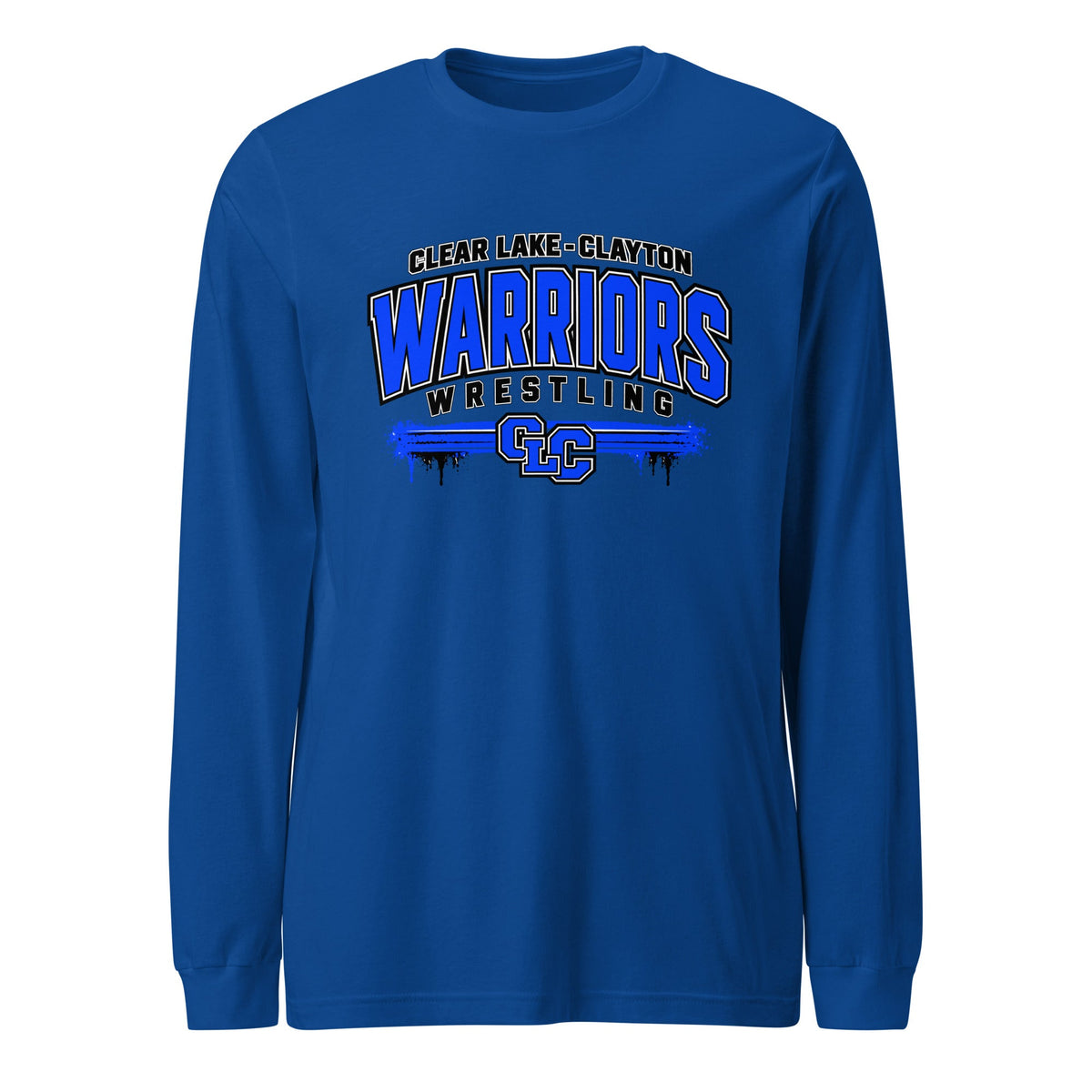 Performance | Long Sleeve Tee | Clear Lake - Clayton Wrestling | Warrior Crest Logo