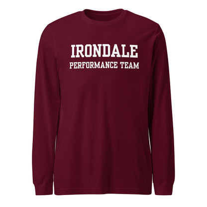 Performance | Long Sleeve Tee | Irondale Dance Team | Script Logo