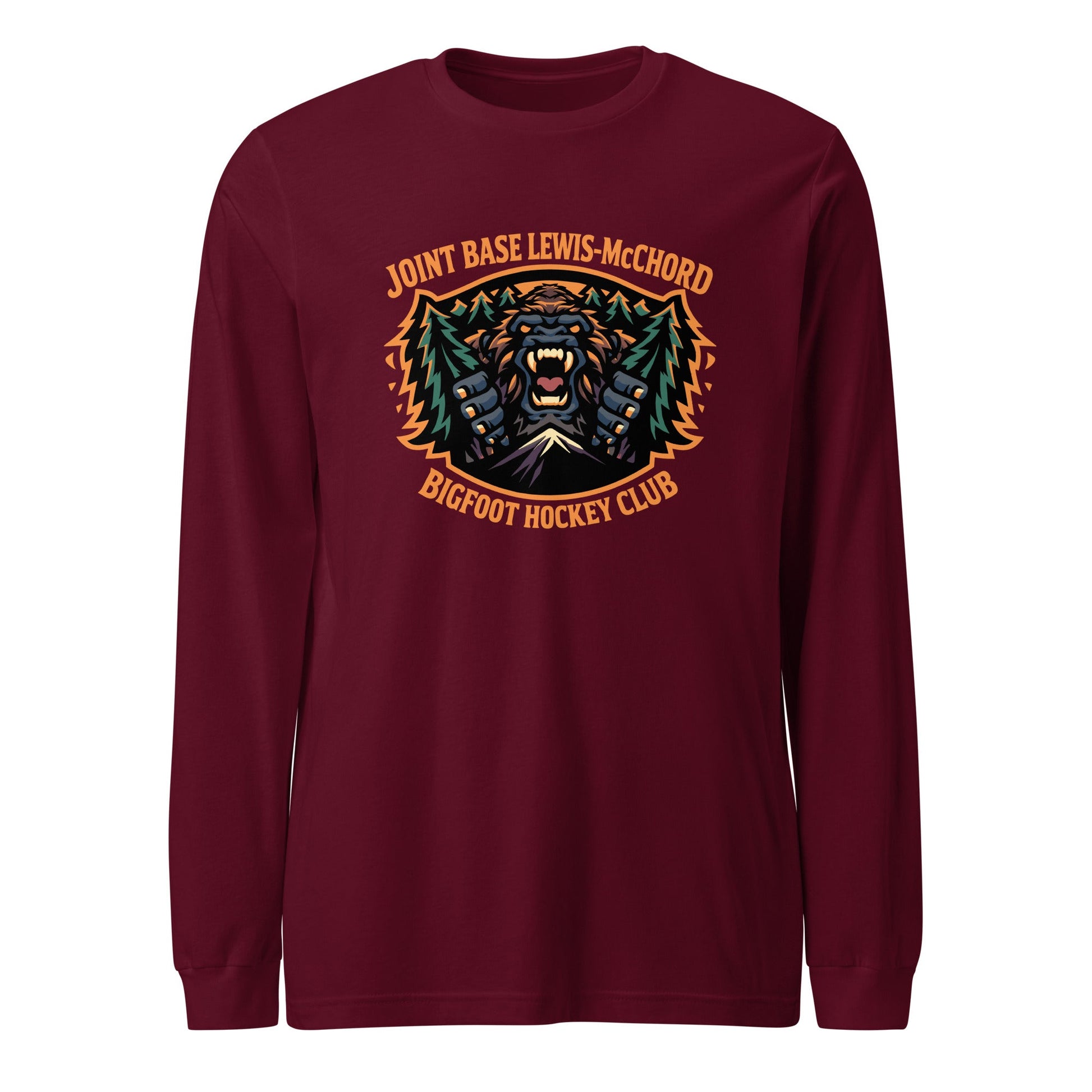 Performance | Long Sleeve Tee | JBLM Bigfoot Hockey Team | Mascot Logo