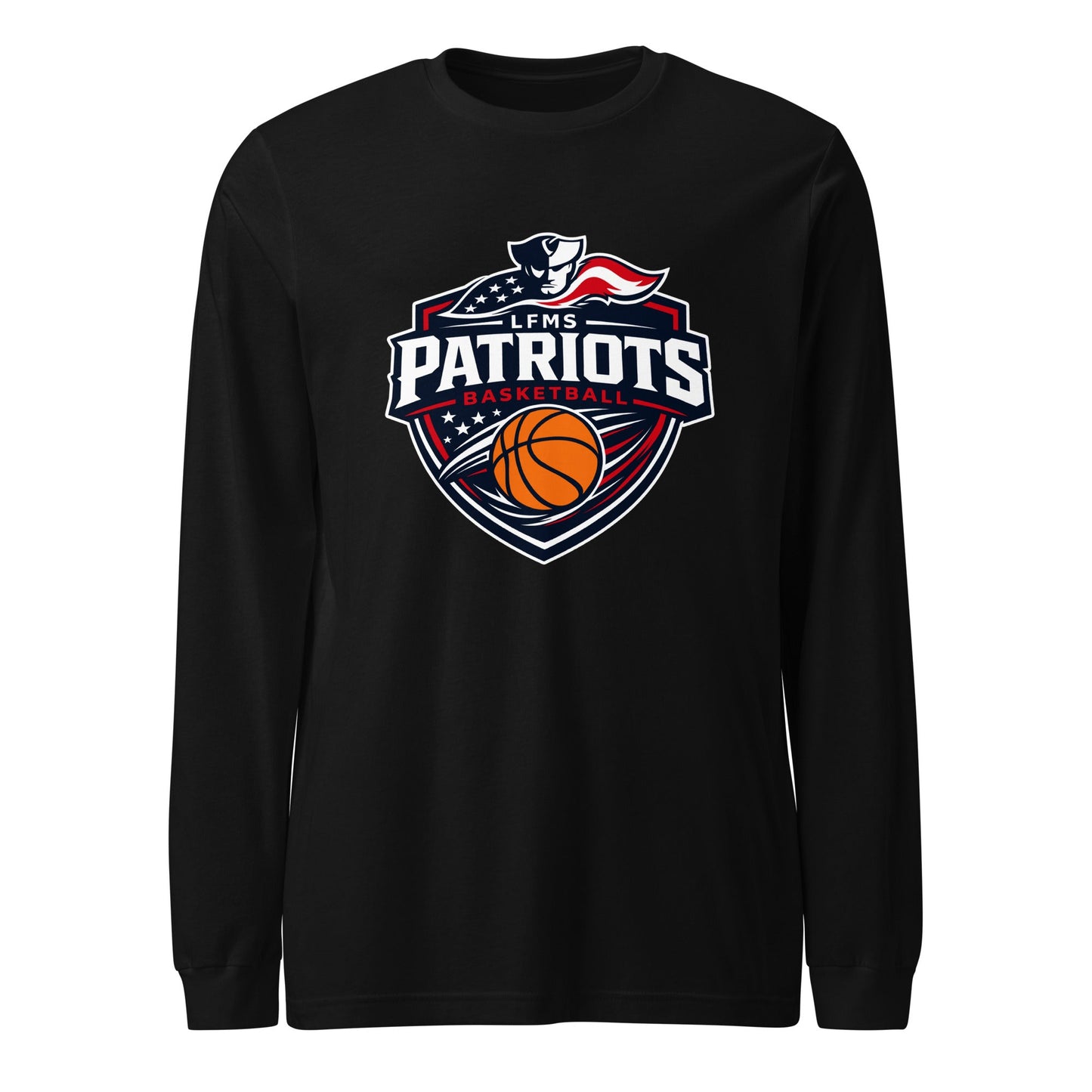 Performance | Long Sleeve Tee | LFMS Athletics | Patriots Basketball Logo
