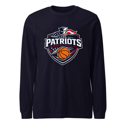 Performance | Long Sleeve Tee | LFMS Athletics | Patriots Basketball Logo