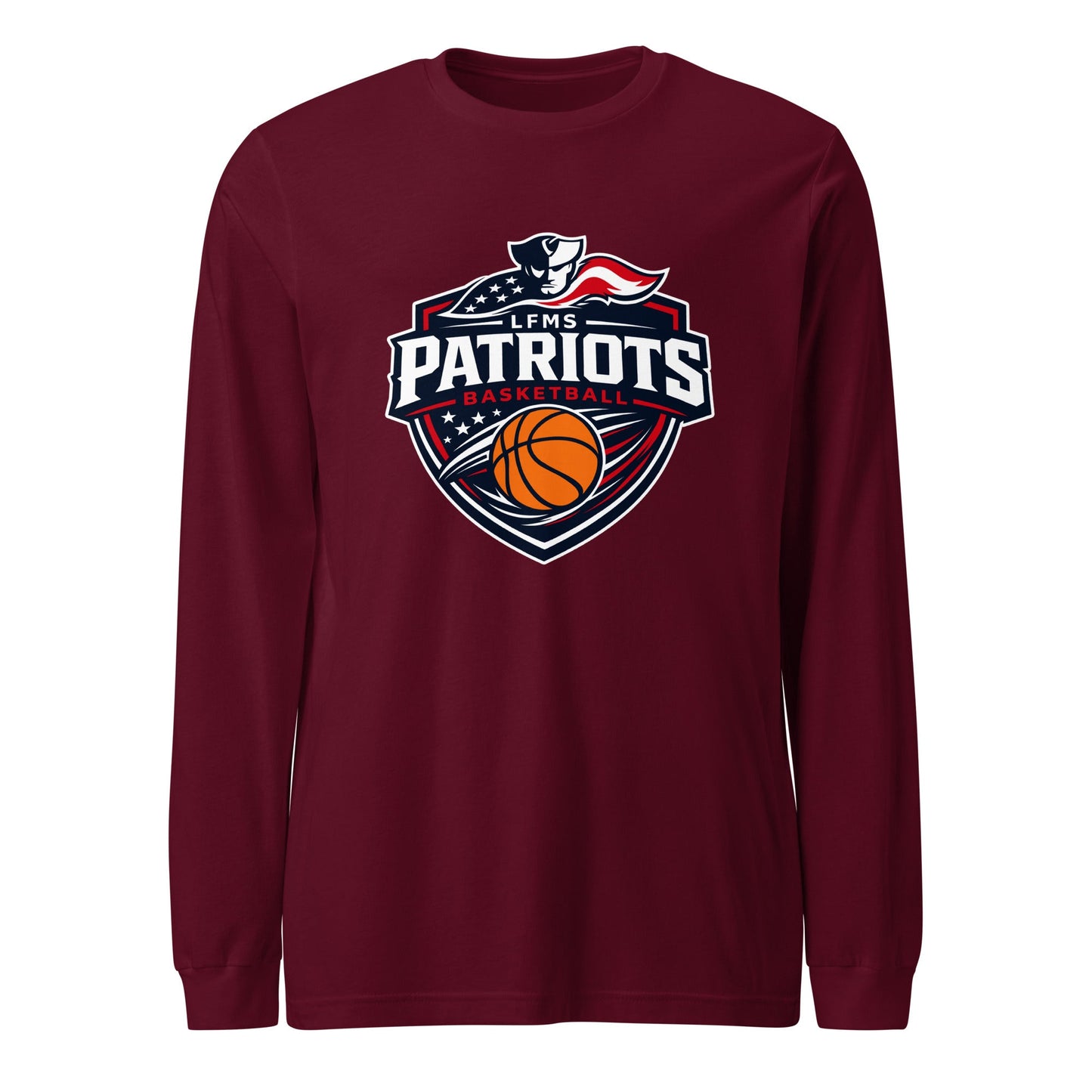 Performance | Long Sleeve Tee | LFMS Athletics | Patriots Basketball Logo