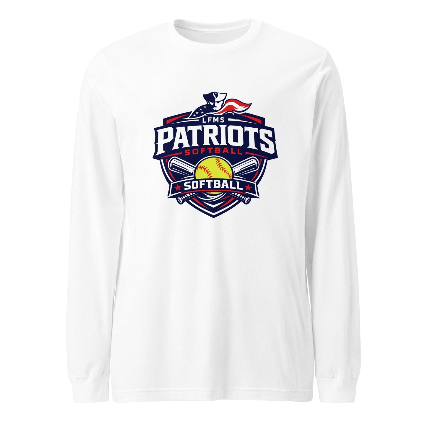 Performance | Long Sleeve Tee | LFMS Athletics | Patriots Softball Logo