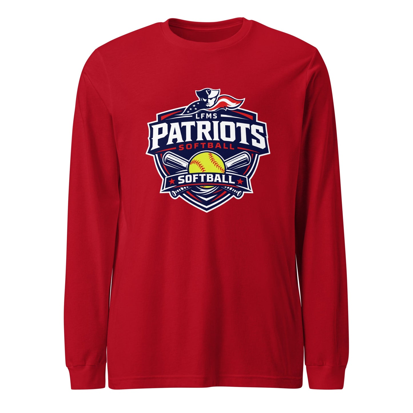 Performance | Long Sleeve Tee | LFMS Athletics | Patriots Softball Logo