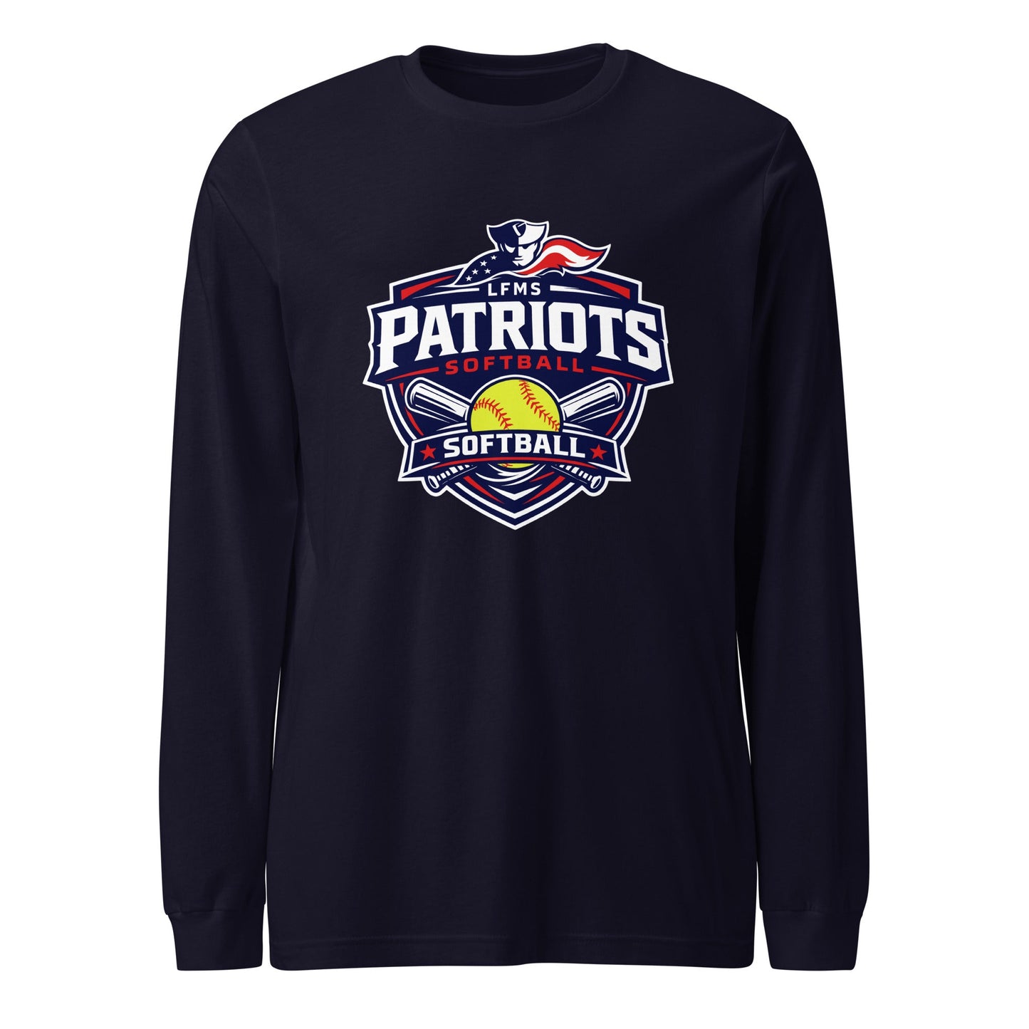Performance | Long Sleeve Tee | LFMS Athletics | Patriots Softball Logo