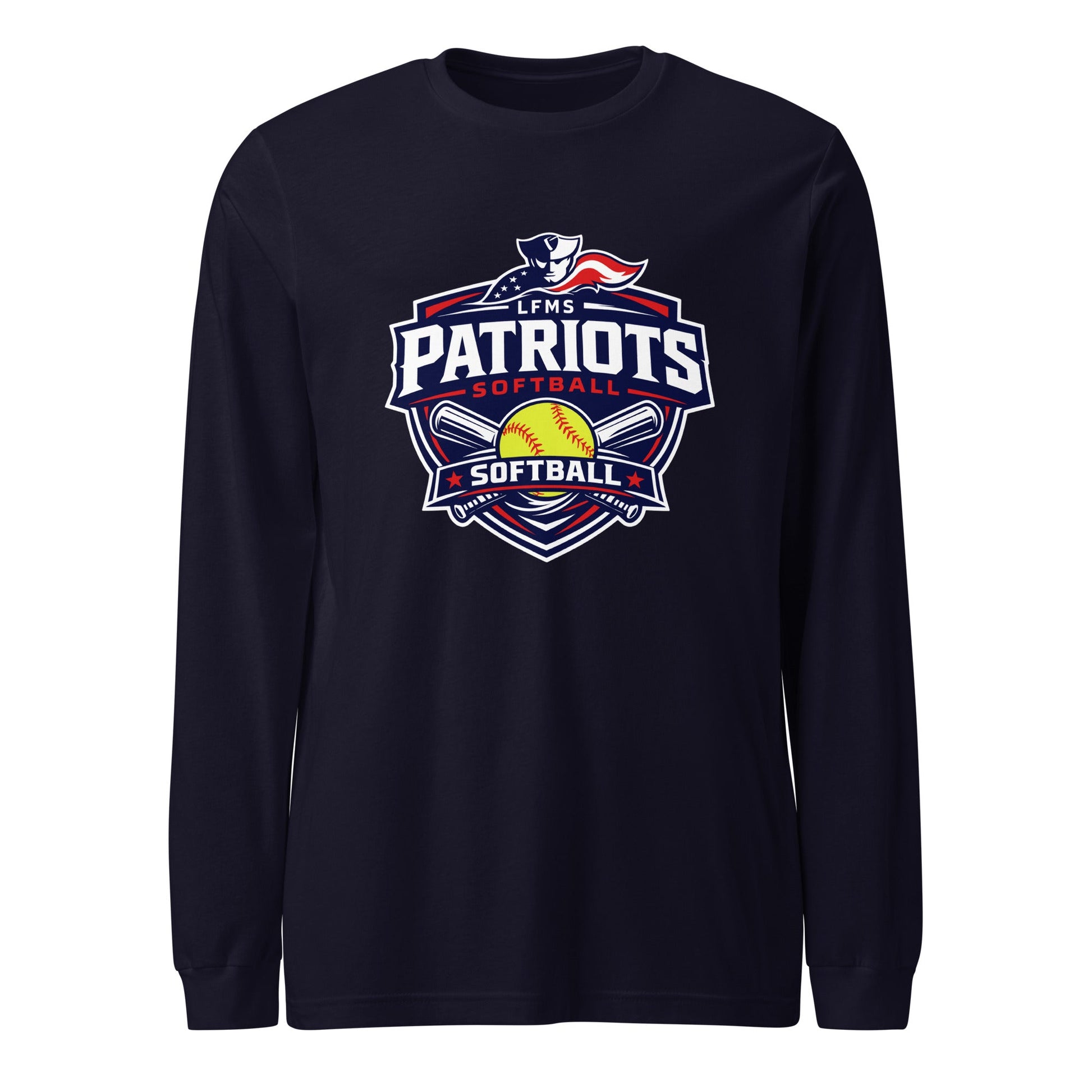 Performance | Long Sleeve Tee | LFMS Athletics | Patriots Softball Logo