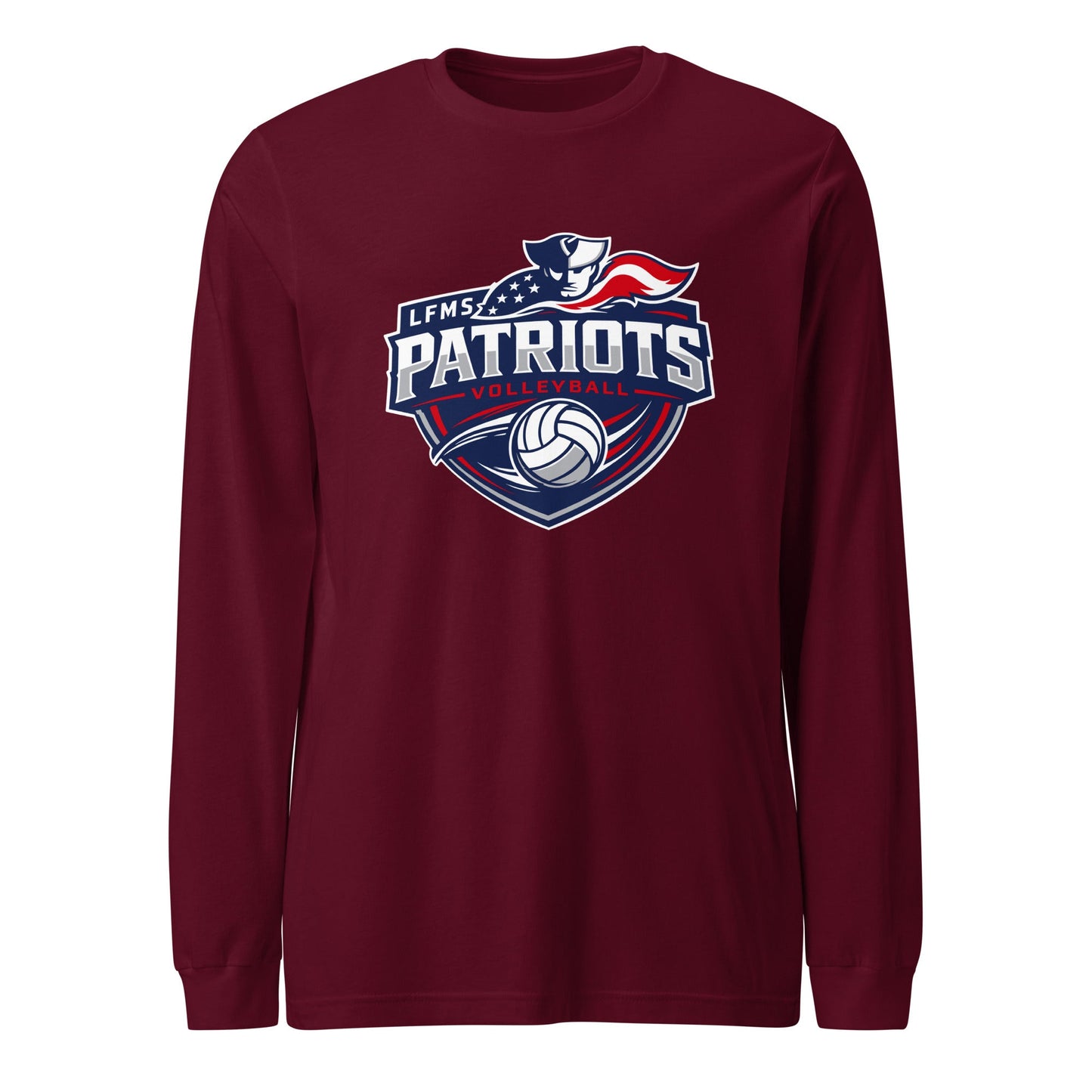 Performance | Long Sleeve Tee | LFMS Athletics | Patriots Volleyball Logo