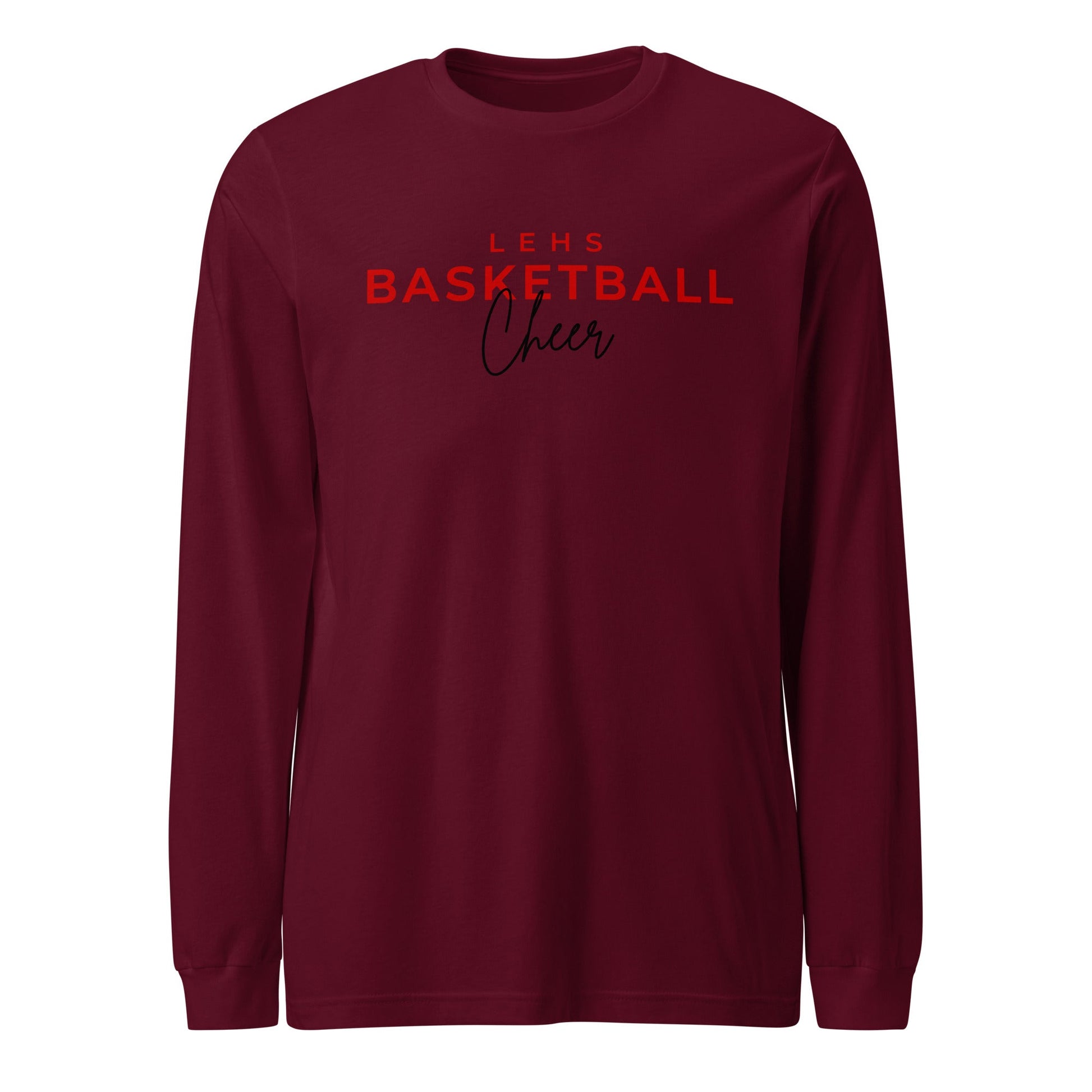 Performance | Long Sleeve Tee | Lynn English Cheerleading | Bulldogs Basketball Logo