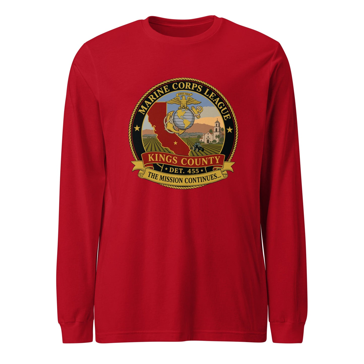 Performance | Long Sleeve Tee | Marine Corps League kings County Det 455 | Shield Logo