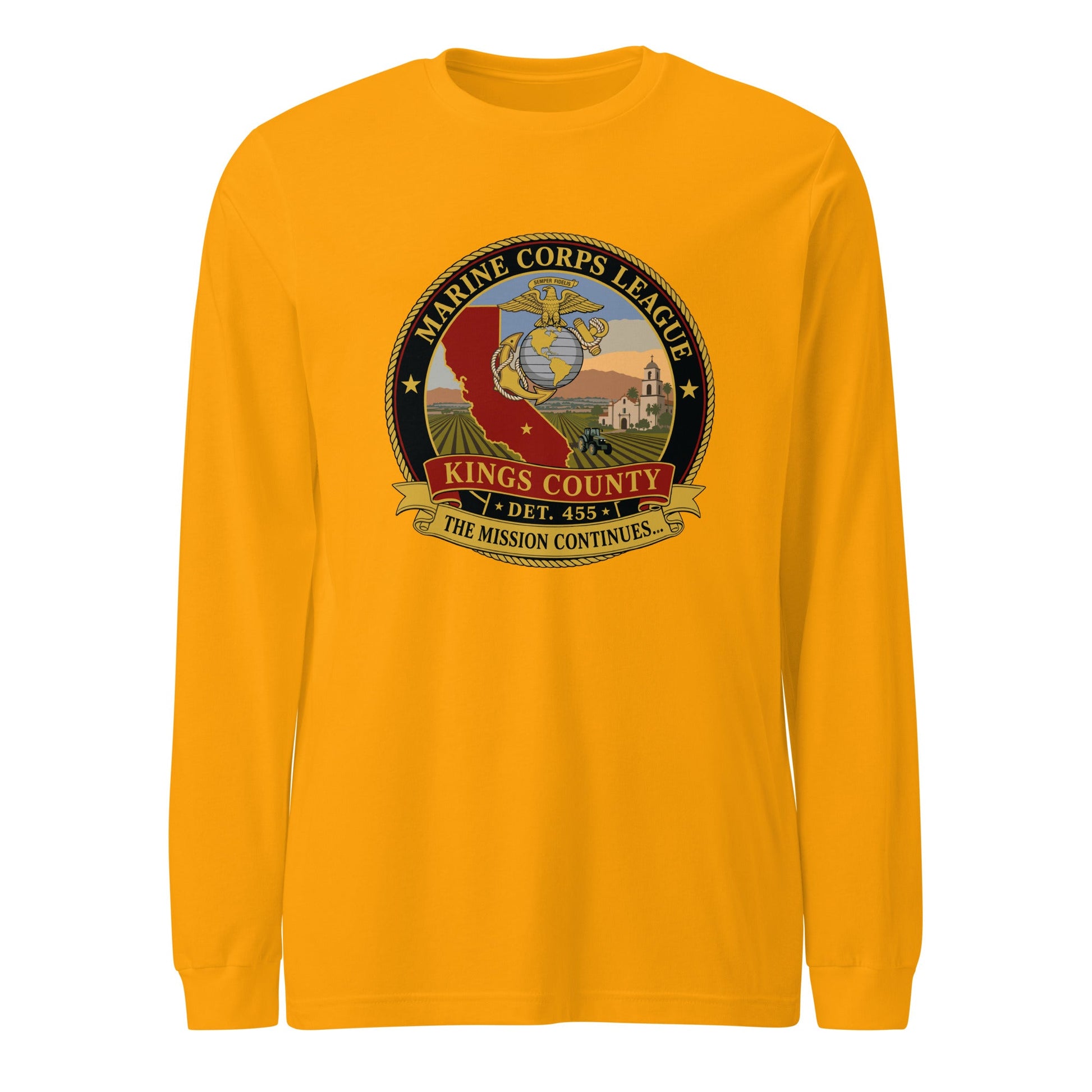 Performance | Long Sleeve Tee | Marine Corps League kings County Det 455 | Shield Logo