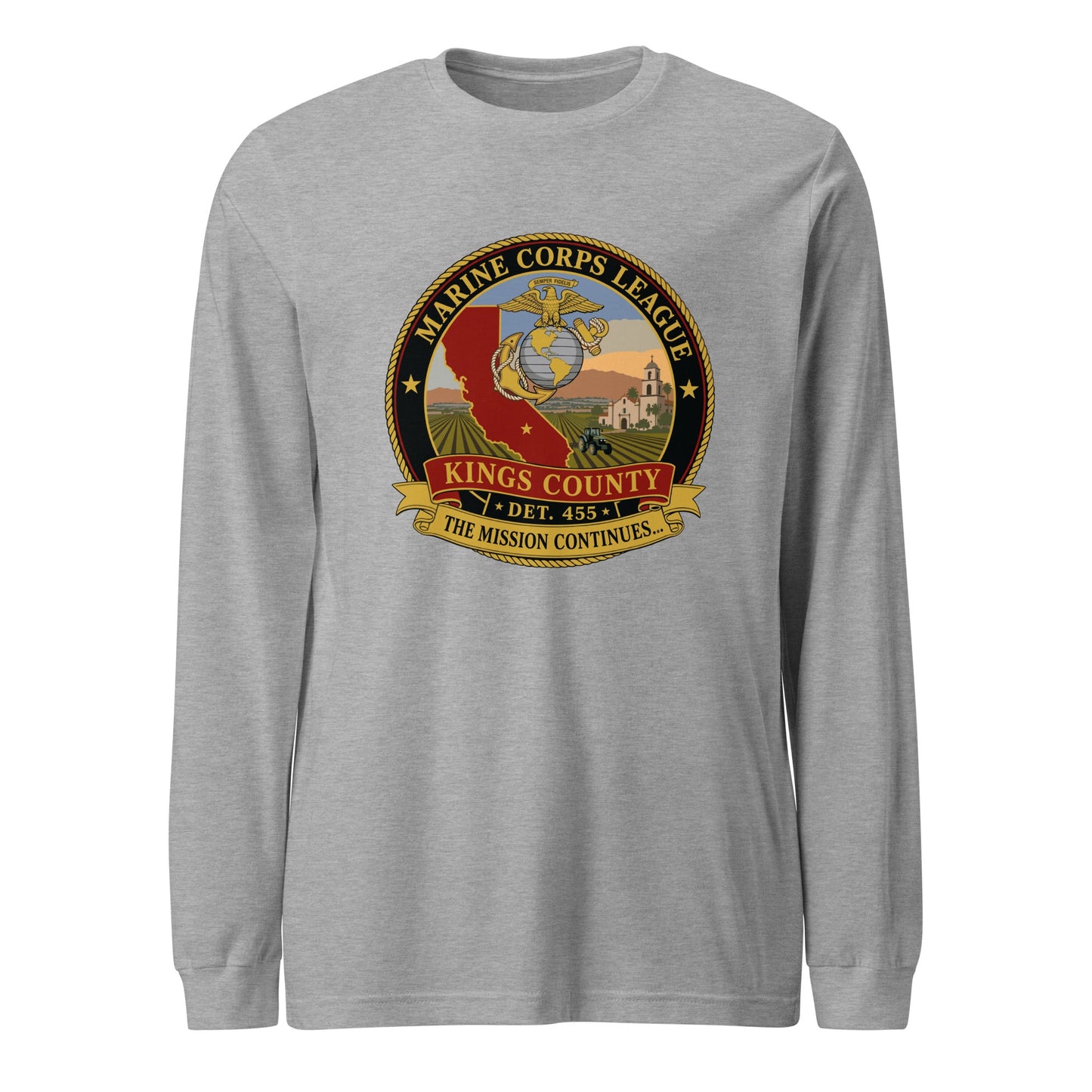 Performance | Long Sleeve Tee | Marine Corps League kings County Det 455 | Shield Logo