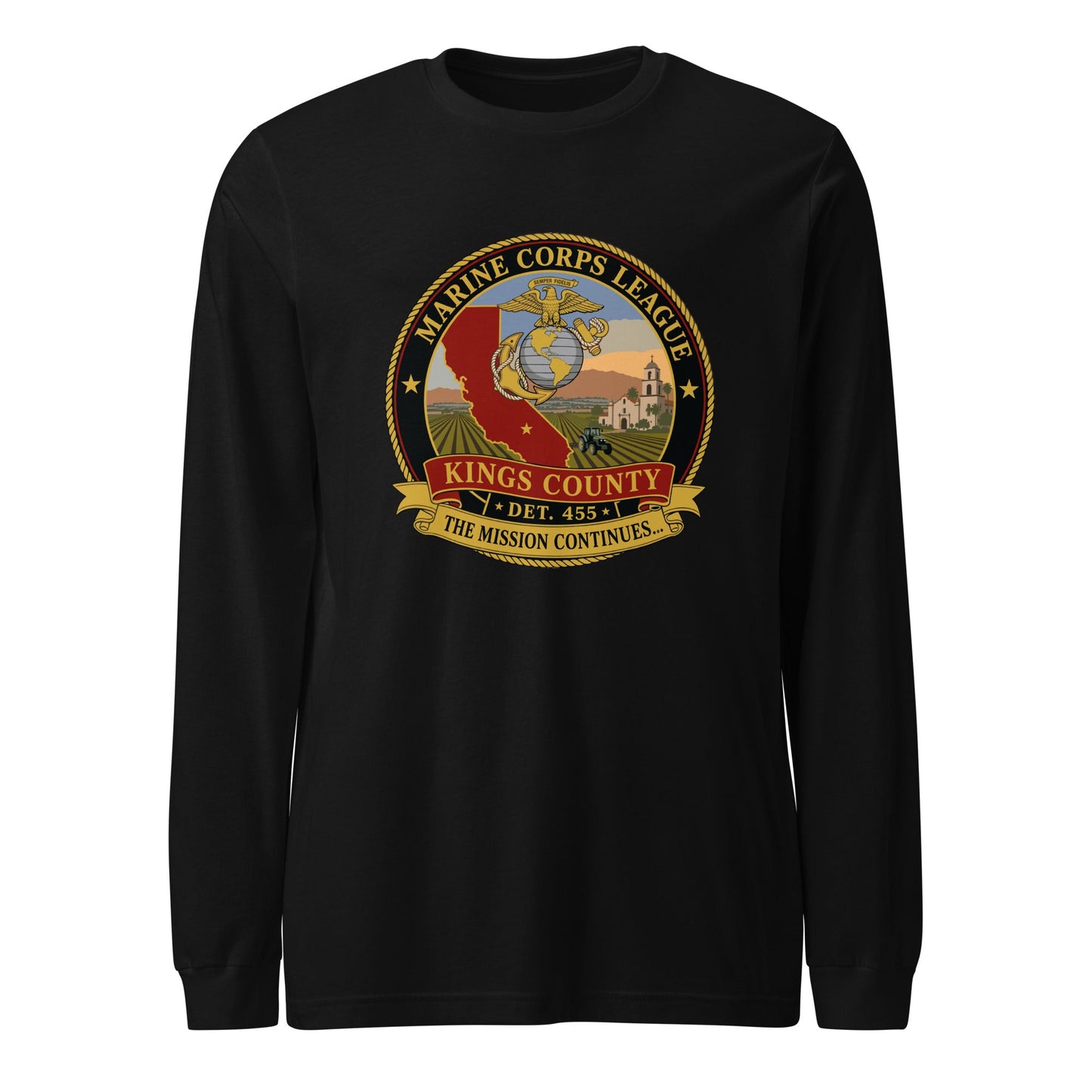 Performance | Long Sleeve Tee | Marine Corps League kings County Det 455 | Shield Logo
