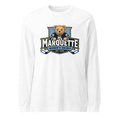 Performance | Long Sleeve Tee | Marquette University Women's Hockey | Bear Athletics Logo
