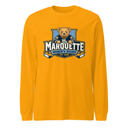 Performance | Long Sleeve Tee | Marquette University Women's Hockey | Bear Athletics Logo