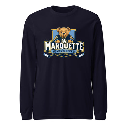 Performance | Long Sleeve Tee | Marquette University Women's Hockey | Bear Athletics Logo
