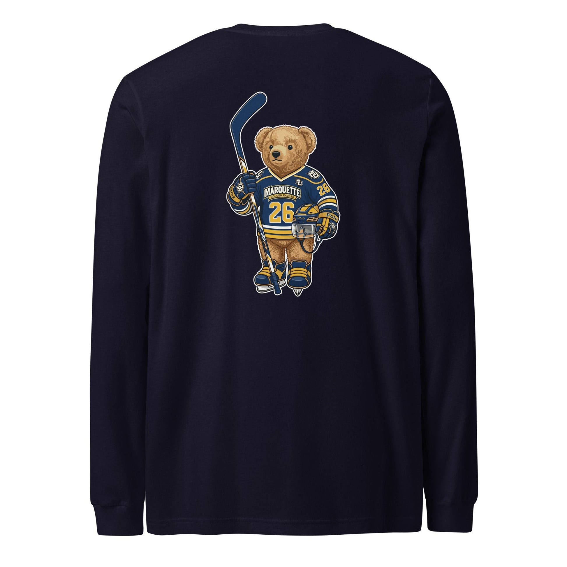 Performance | Long Sleeve Tee | Marquette University Women's Hockey | MU Mark Backprint Logo