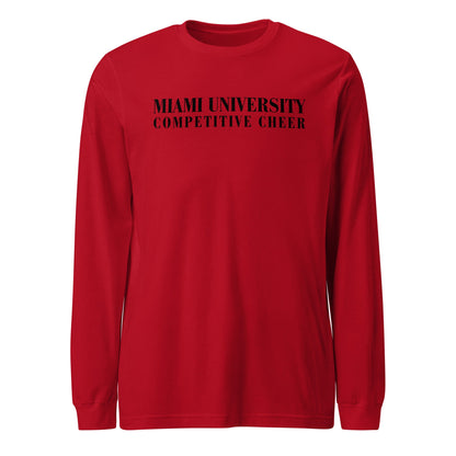 Performance | Long Sleeve Tee | Miami University Competitive Cheer Team | Alt Logo