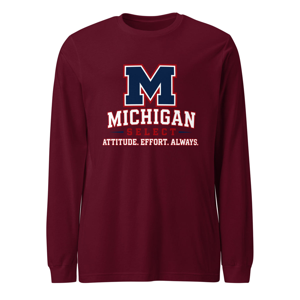 Performance | Long Sleeve Tee | Michigan Select Baseball | Crest Logo