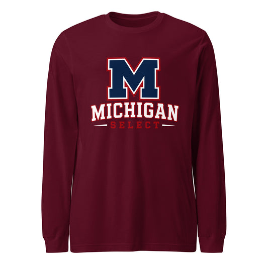 Performance | Long Sleeve Tee | Michigan Select Baseball | Emblem Logo