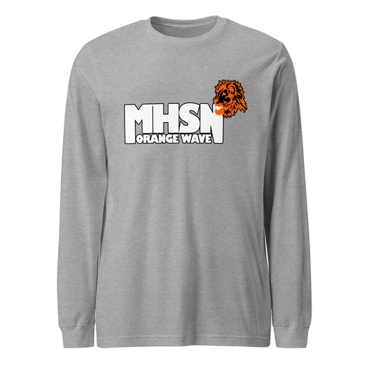 Performance | Long Sleeve Tee | Orange Wave Marching Band | Crest Logo