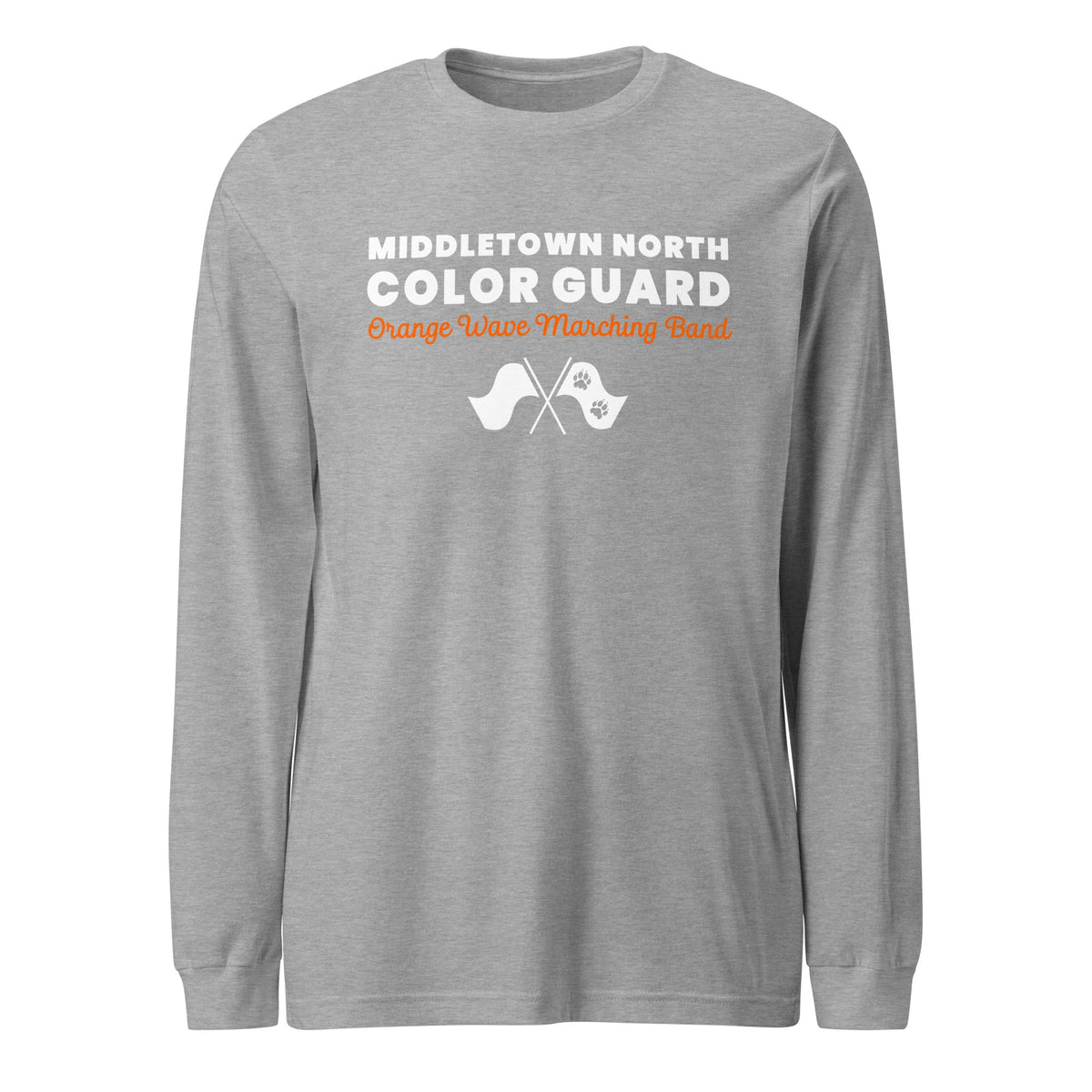 Performance | Long Sleeve Tee | Orange Wave Marching Band | Modern Script Logo