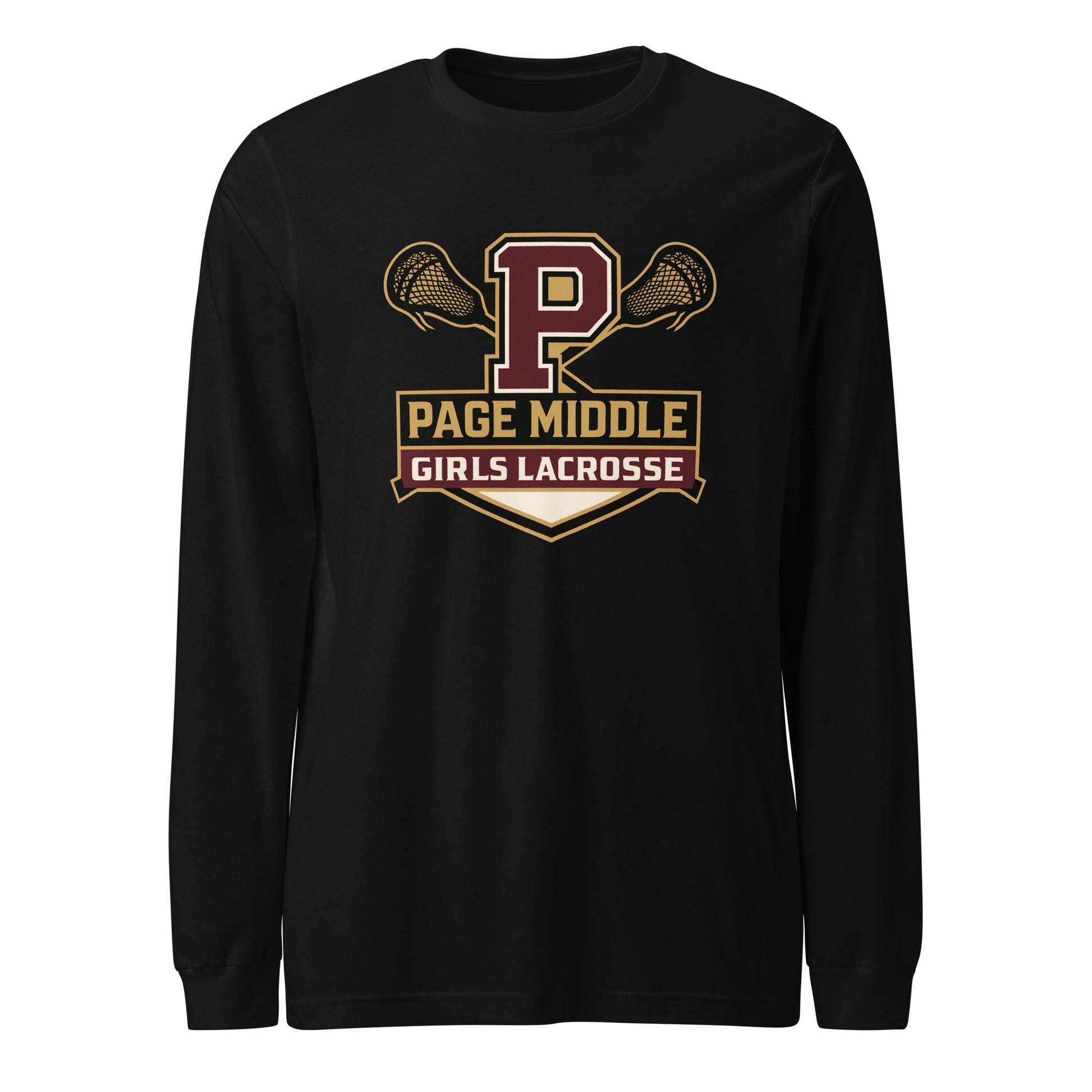 Performance | Long Sleeve Tee | Page Middle Girls Lacrosse | Block P Logo