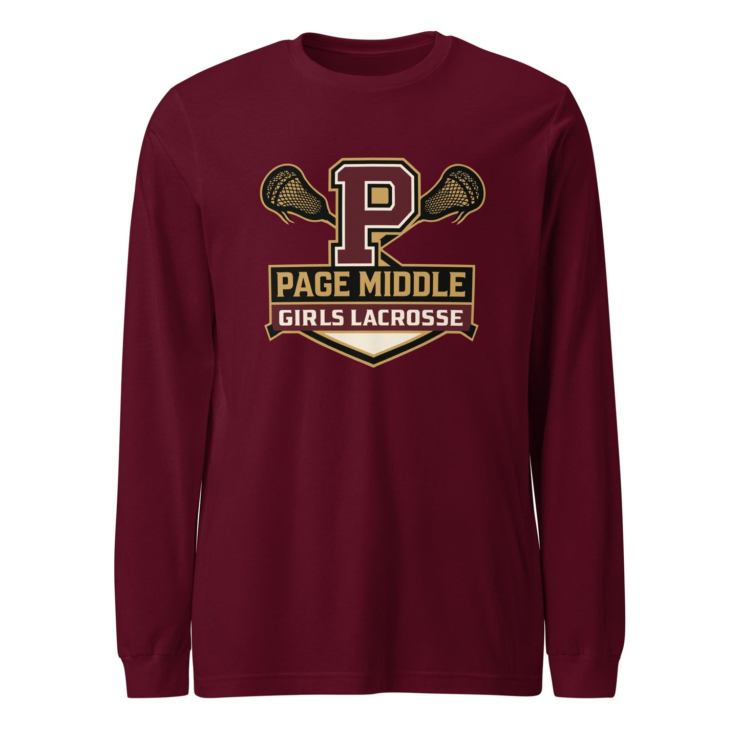 Performance | Long Sleeve Tee | Page Middle Girls Lacrosse | Block P Logo