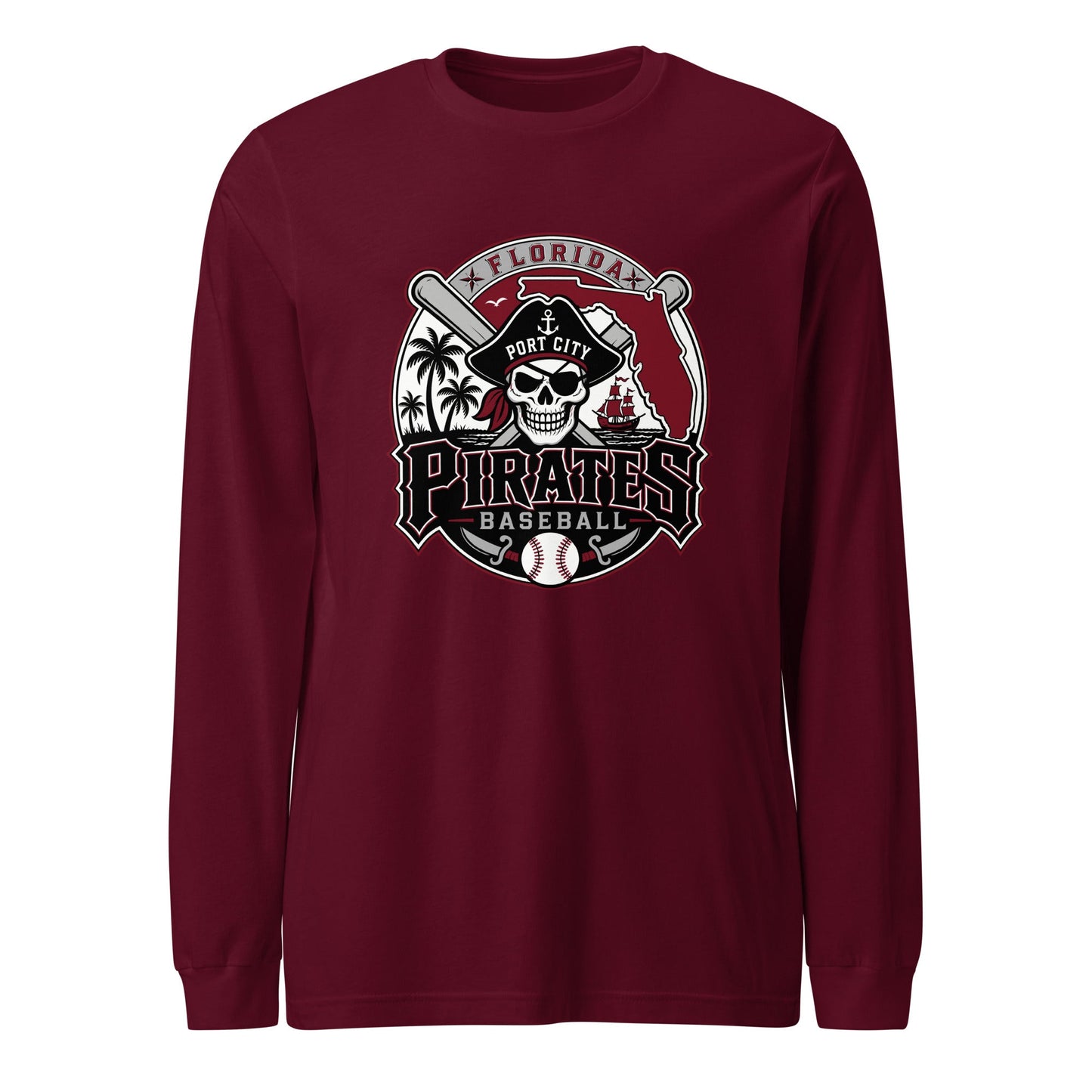 Performance | Long Sleeve Tee | Port City Pirates | Emblem Logo