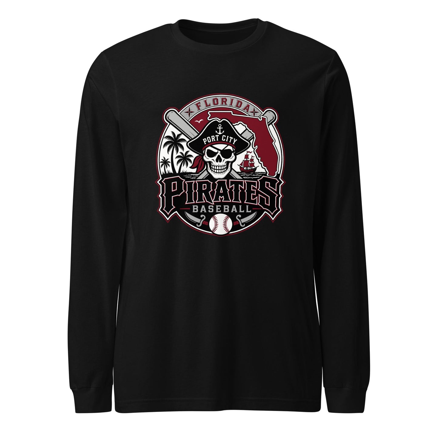 Performance | Long Sleeve Tee | Port City Pirates | Emblem Logo