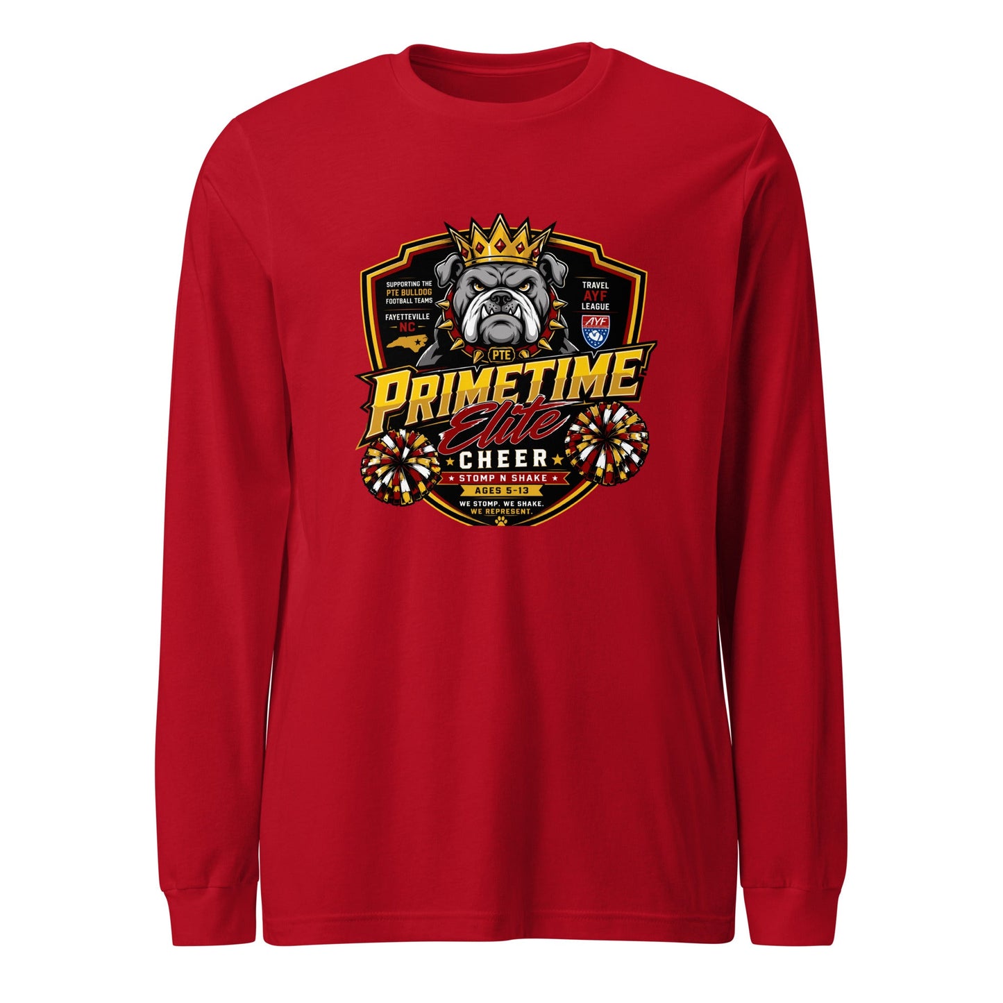 Performance | Long Sleeve Tee | PTE Bulldog Cheer | Shield Logo