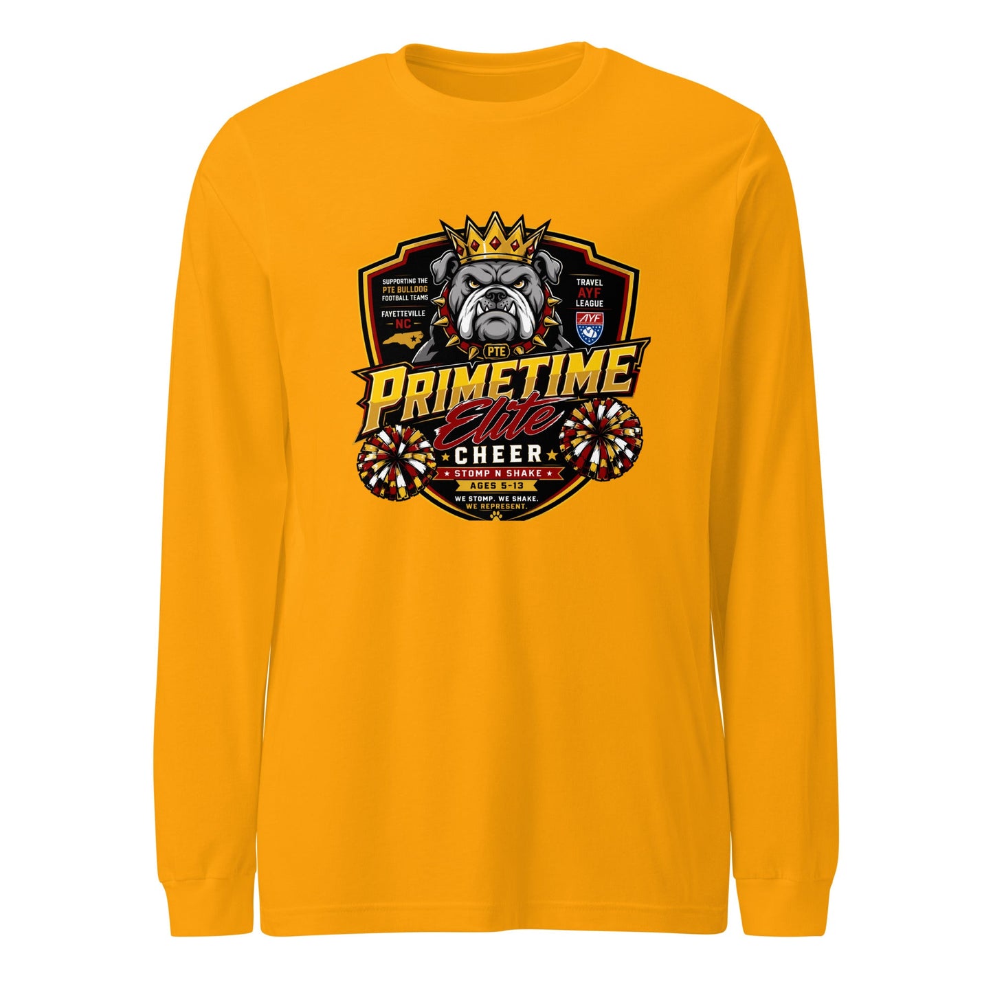 Performance | Long Sleeve Tee | PTE Bulldog Cheer | Shield Logo
