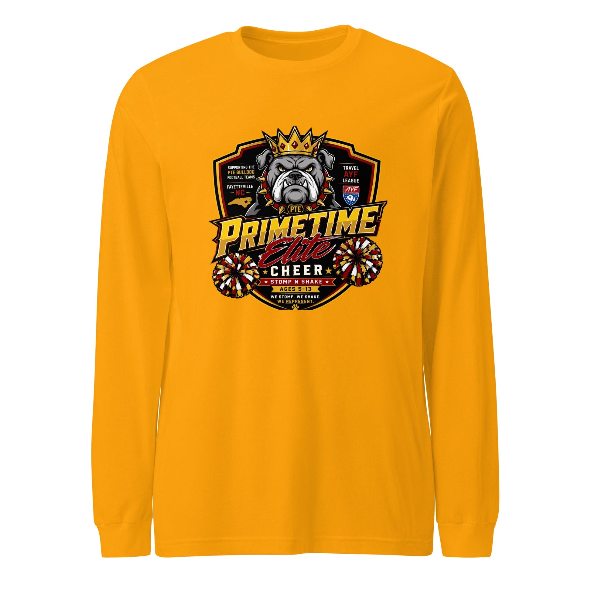 Performance | Long Sleeve Tee | PTE Bulldog Cheer | Shield Logo