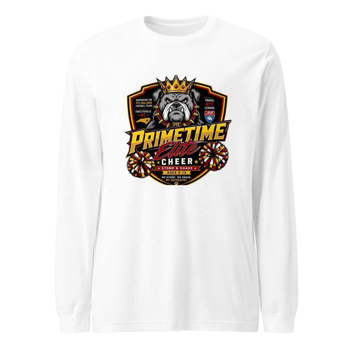 Performance | Long Sleeve Tee | PTE Bulldog Cheer | Shield Logo
