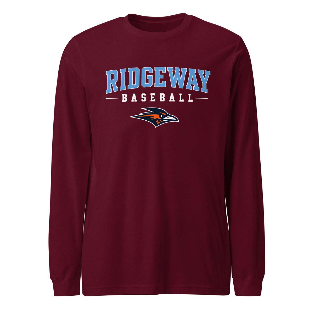 Performance | Long Sleeve Tee | Ridgeway High School Baseball | Athletics Logo